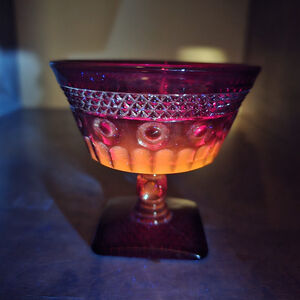 Cadmium Ruby (Amberina) Sherbet OR Coupe Glass Glows Under UV Beautiful!